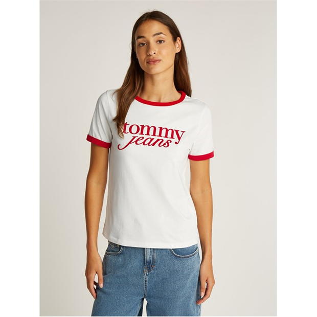 Blugi Tricou urban Ringer Tommy TJW RLX SCRIPT alb