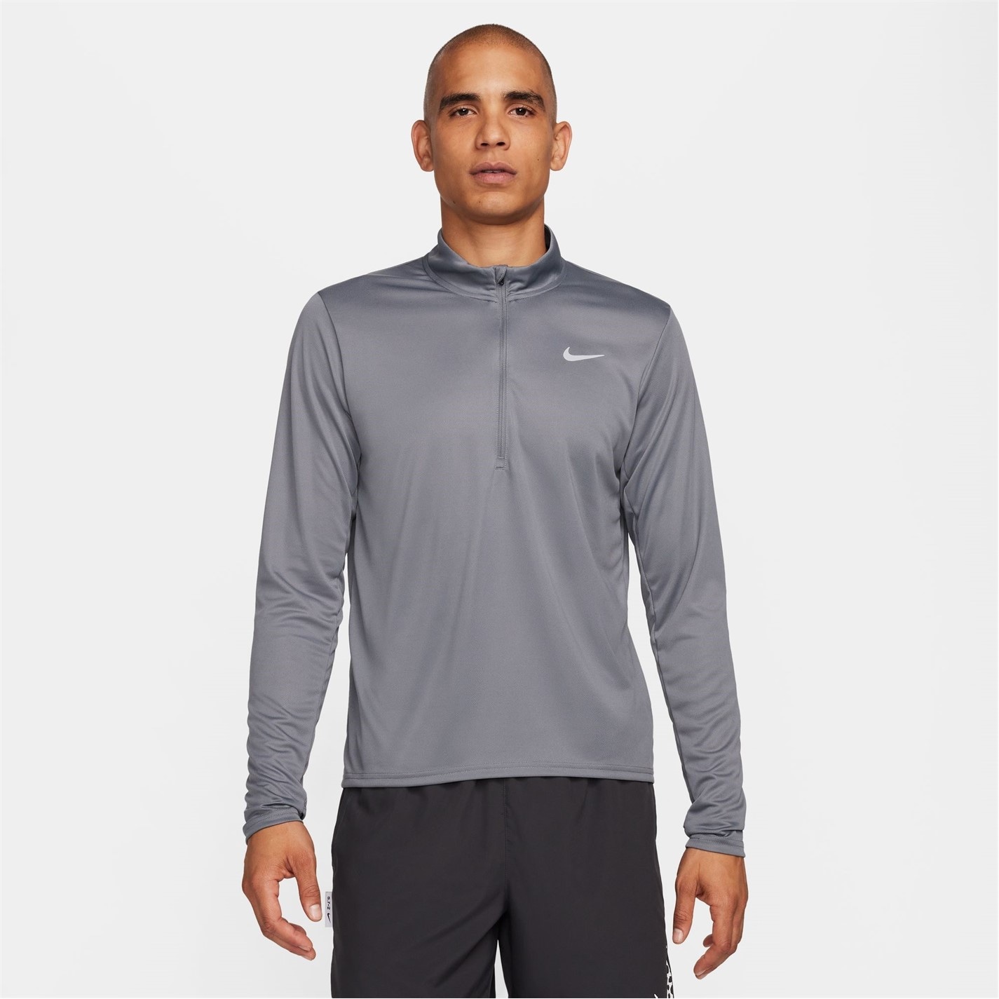 Bluza alergare maneca lunga Nike fermoar Core pentru Barbati gri