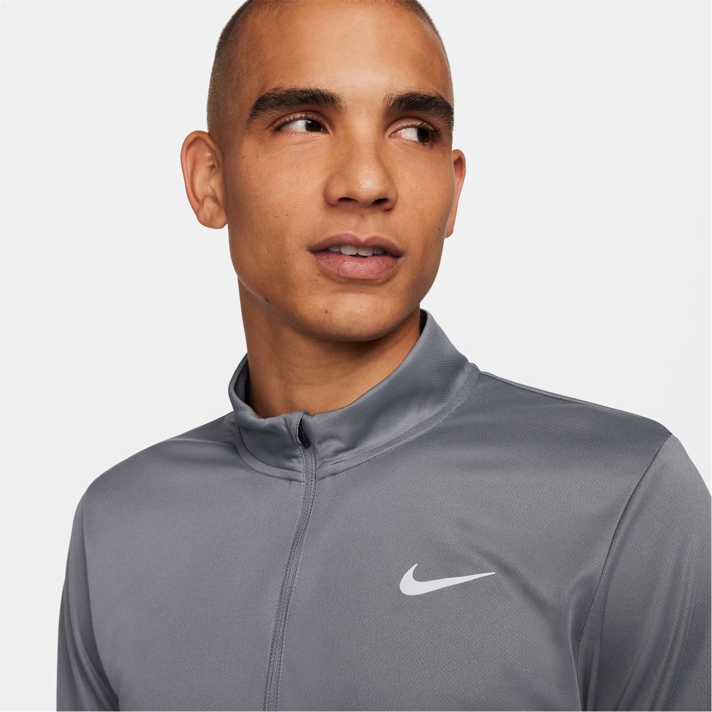 Bluza alergare maneca lunga Nike fermoar Core pentru Barbati gri