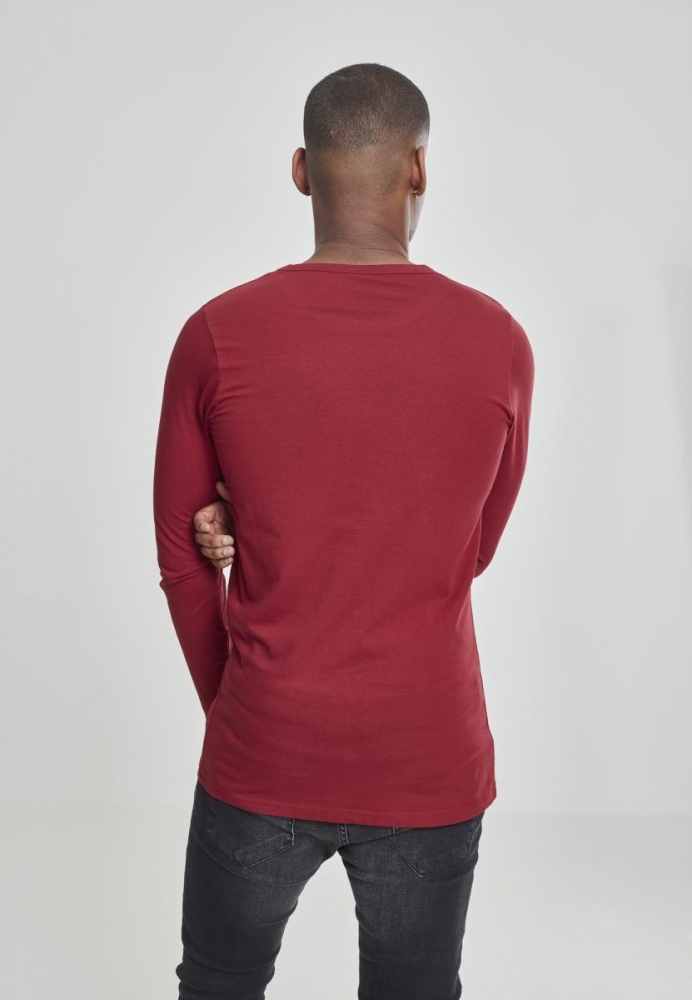 Bluza barbati cu manca lunga fitted rosu burgundy Urban Classics