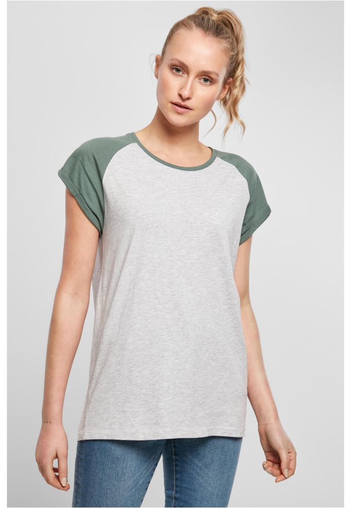 Bluza contrast pentru Femei gri deschis Urban Classics verde