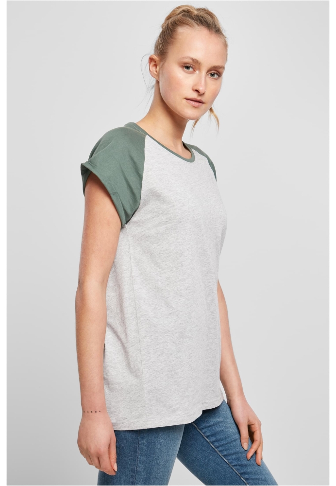 Bluza contrast pentru Femei gri deschis Urban Classics verde