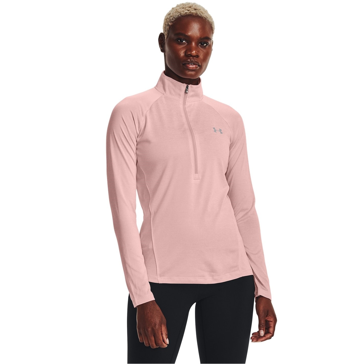 Bluza cu fermoar Under Armour Tech pentru femei retro roz