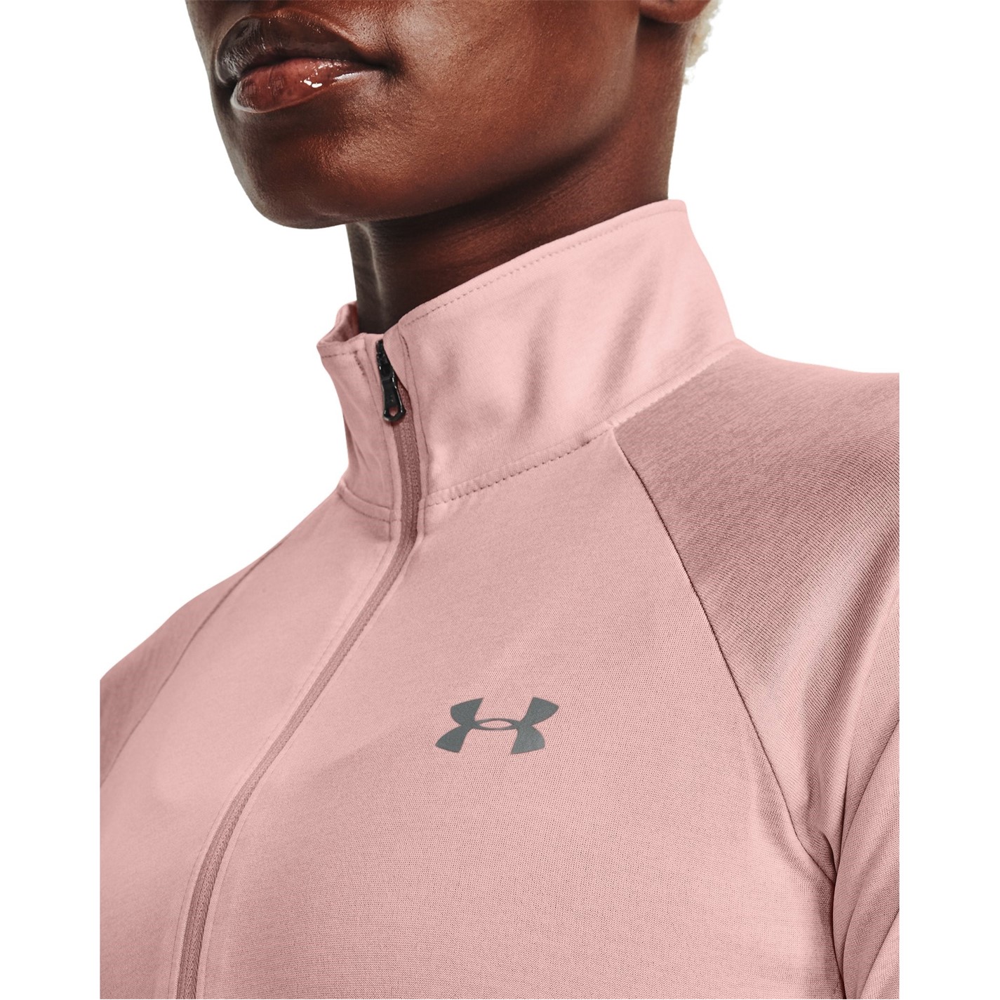 Bluza cu fermoar Under Armour Tech pentru femei retro roz