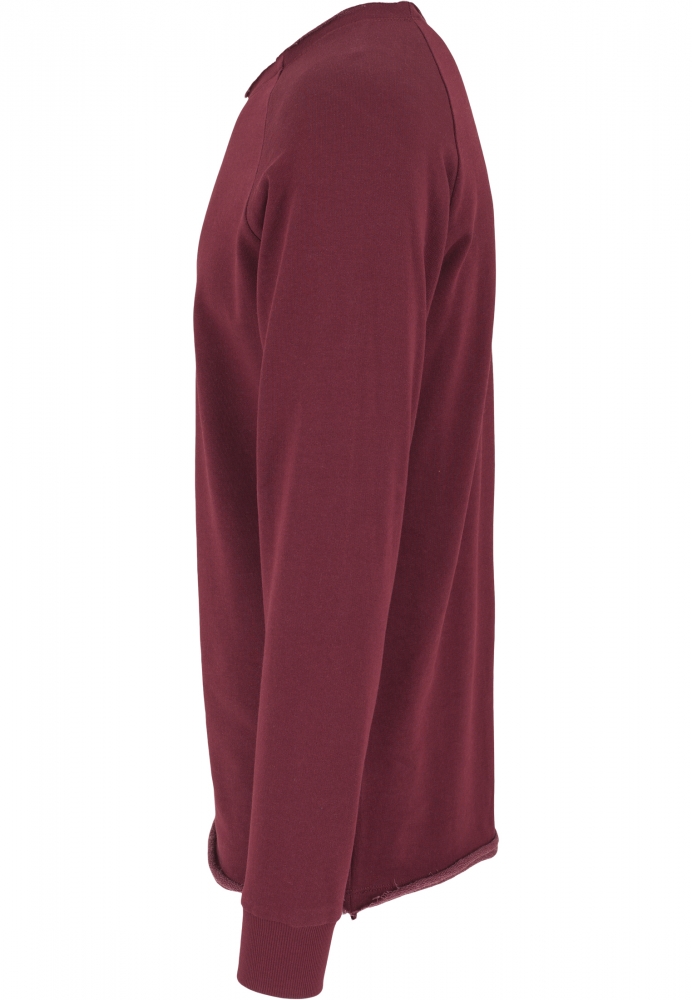 Bluza cu guler rotund long rosu burgundy Urban Classics