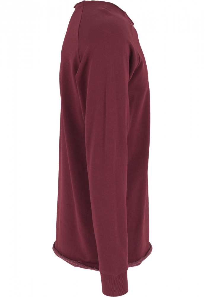 Bluza cu guler rotund long rosu burgundy Urban Classics