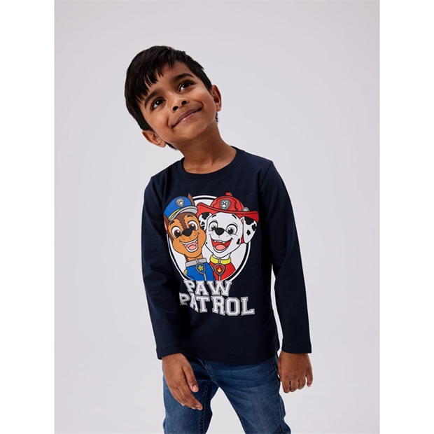 Bluza cu maneca lunga Name It Paw Patrol inchis albastru