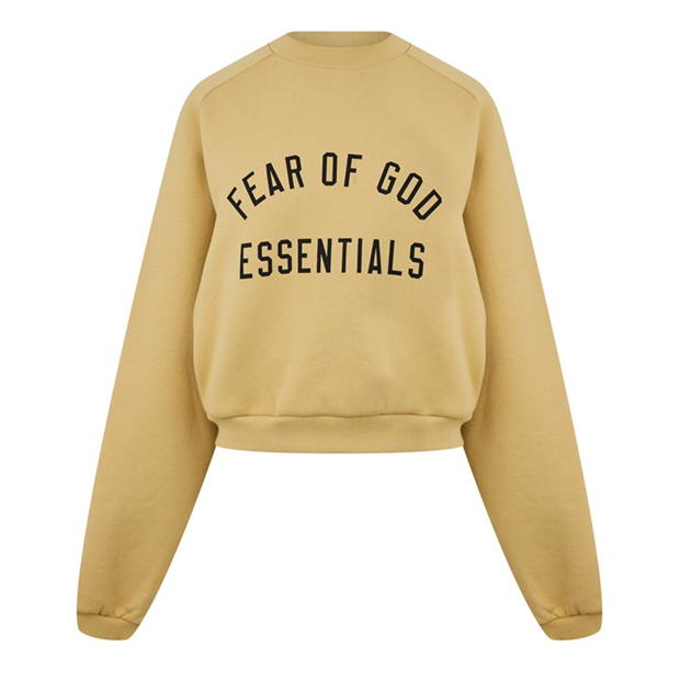 Bluza de trening FEAR OF GOD ESSENTIALS Cropped maro