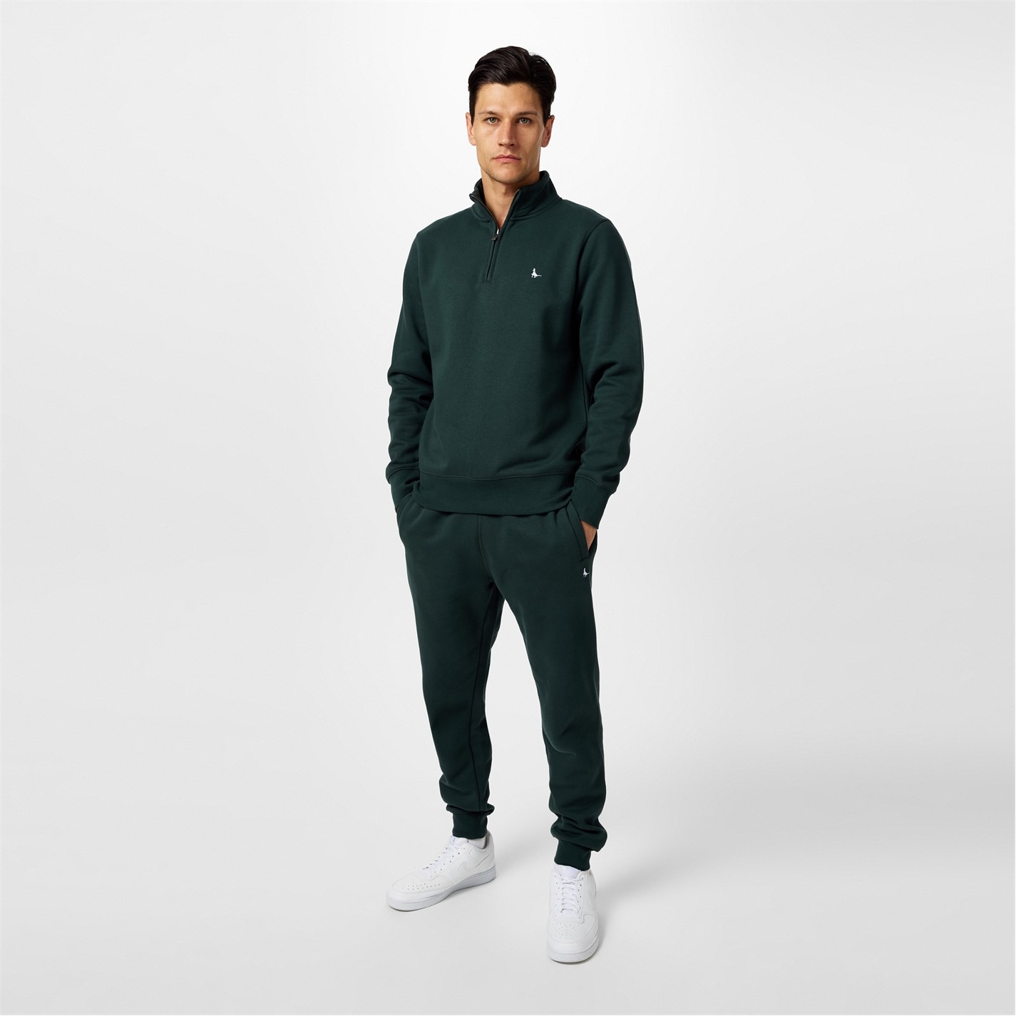 Bluza de trening Jack Wills Barchester Quarter cu fermoar verde