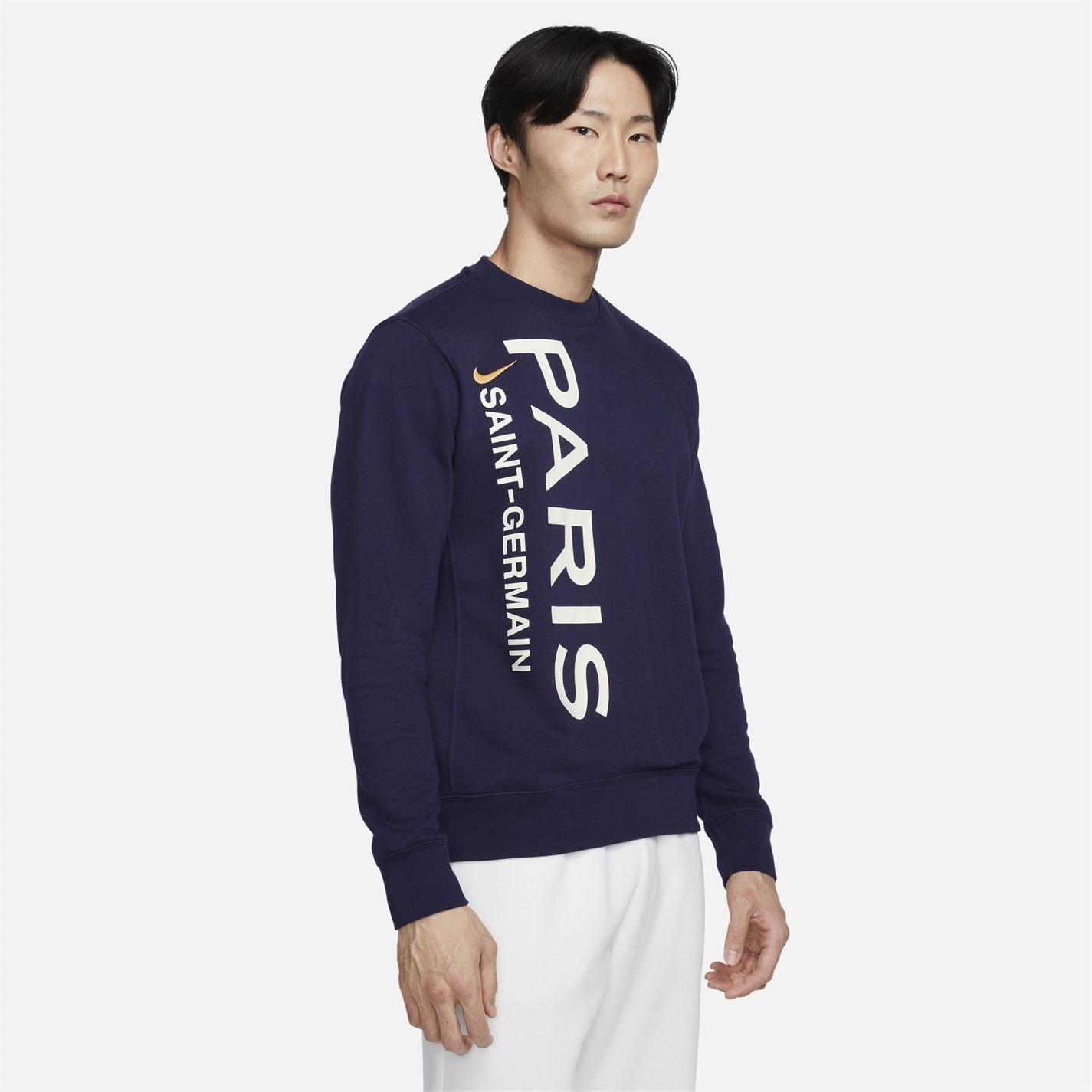 Bluza de trening Nike Paris Saint-Germain Crew-Neck French Terry pentru adulti albastru auriu