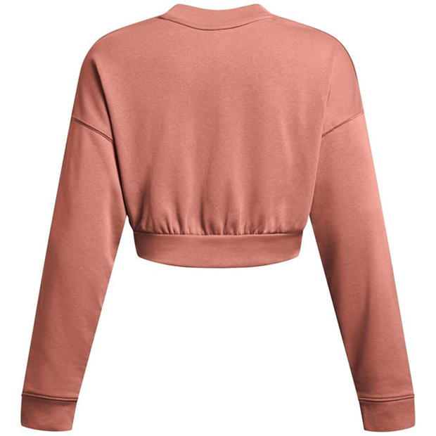 Bluza de trening Under ARMOUR Ua Rival Terry Os Crop Crw pentru femei roz