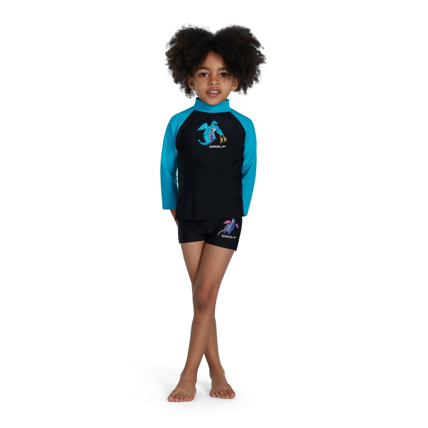 Bluza inot Speedo bebelusi negru verde