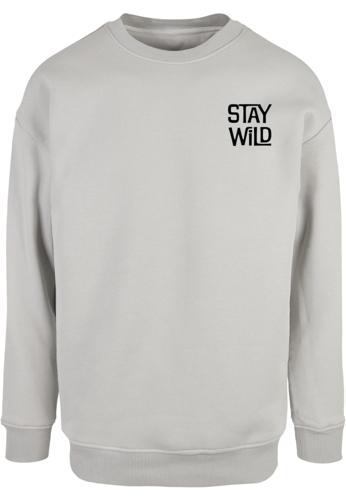 Bluza maneca lunga Wording - Stay Wild gri Merchcode