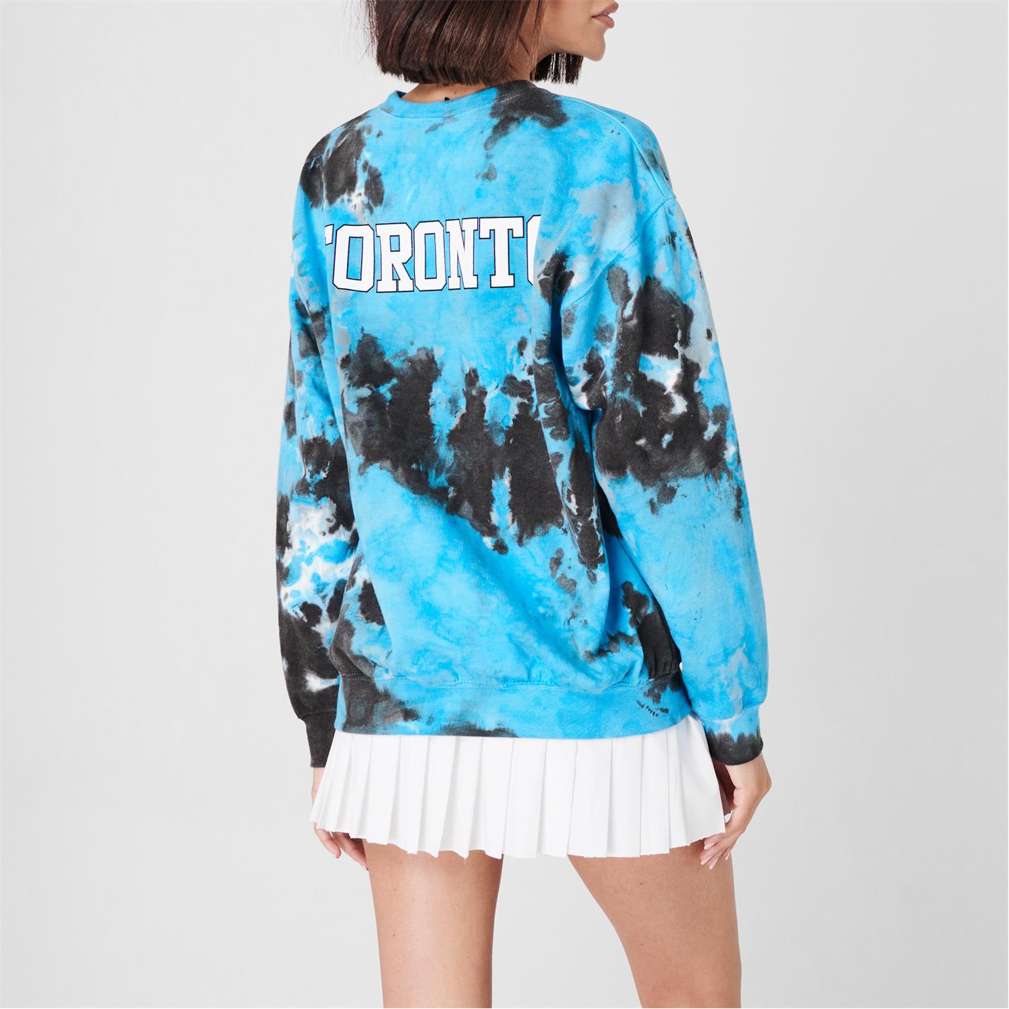 Bluza de trening Fabric City Printed Tie Dye pentru femei toronto negru