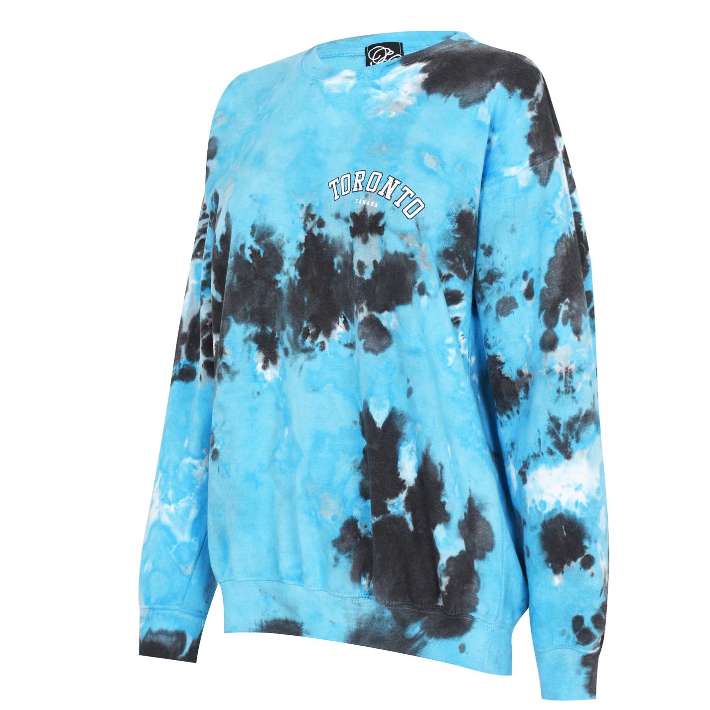 Bluza de trening Fabric City Printed Tie Dye pentru femei toronto negru