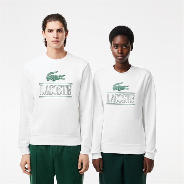 Bluza de trening Lacoste Crocodile alb