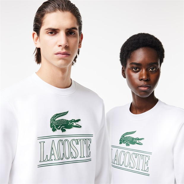 Bluza de trening Lacoste Crocodile alb