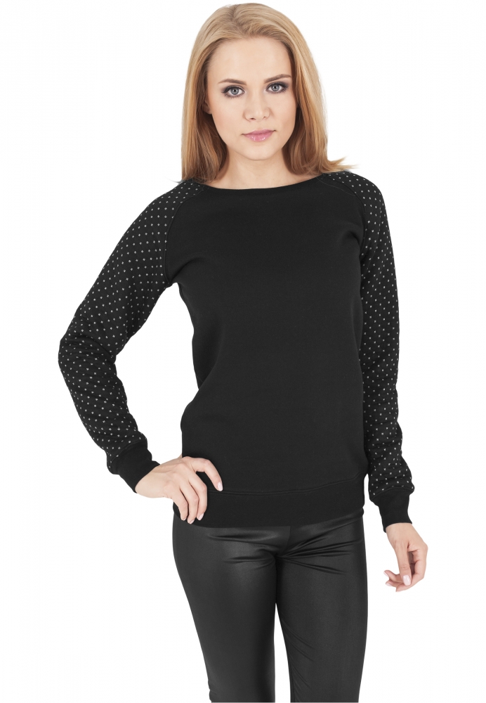 Bluza urban cu model pe maneci negru alb Urban Classics