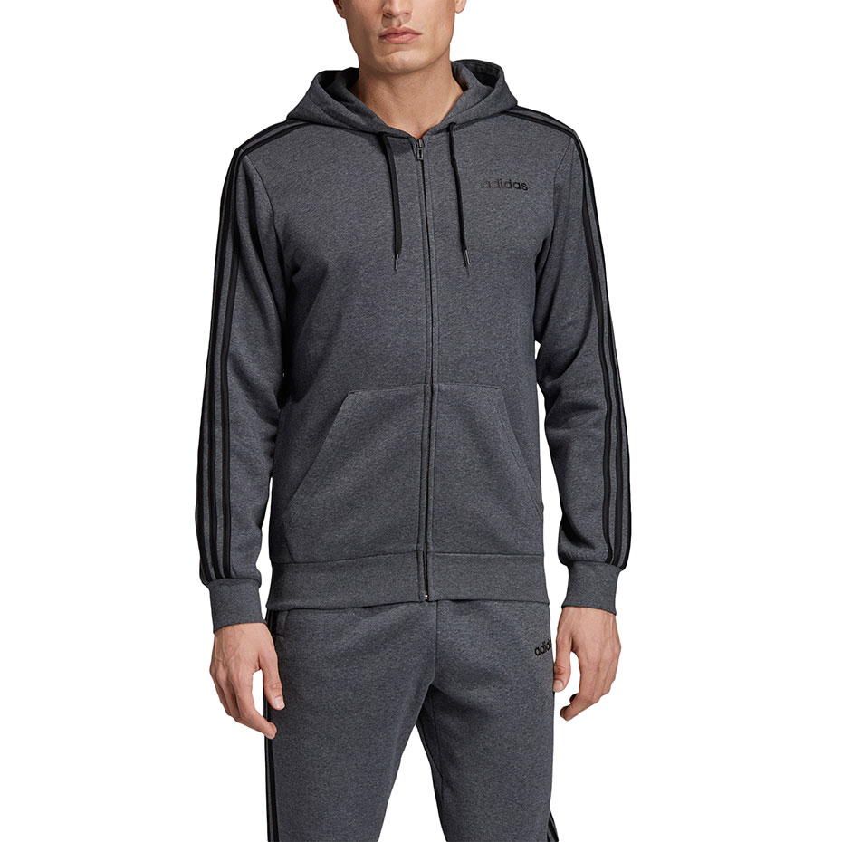 Bluze Adidas Essentials 3 Stripes Fullzip gri DX2528 pentru Barbati