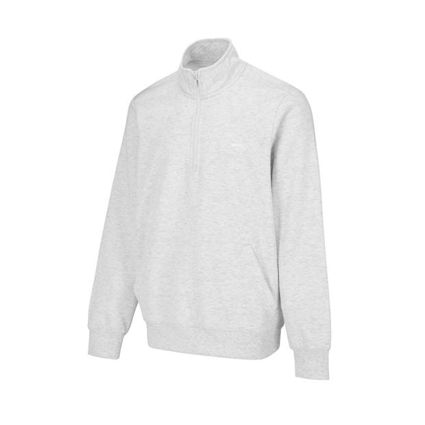 Bluze cu fermoar Slazenger Quarter Top pentru Barbati crem gri