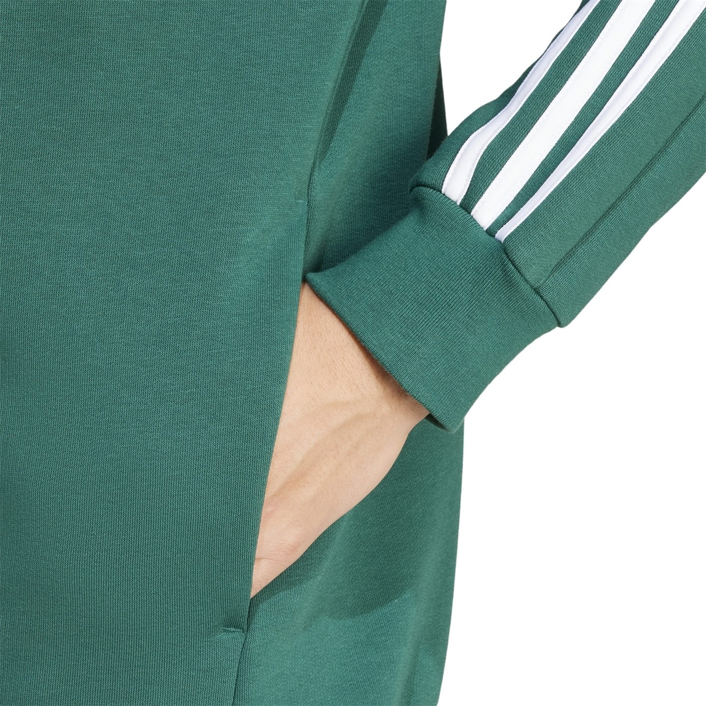 Bluze Hanorac adidas 3-Stripes Full-cu fermoar pentru Barbati verde