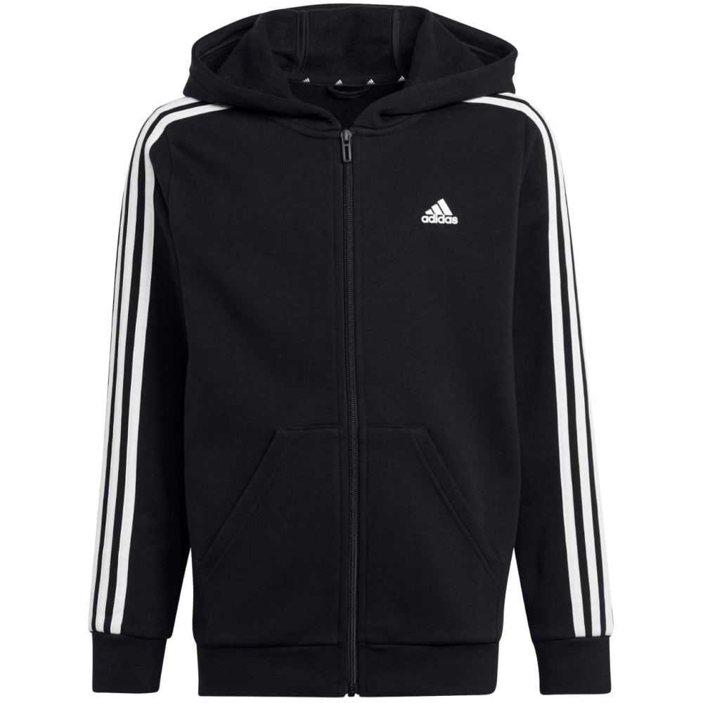 Bluze Hanorac adidas Essentials 3-Stripes Full-cu fermoar negru HR6331