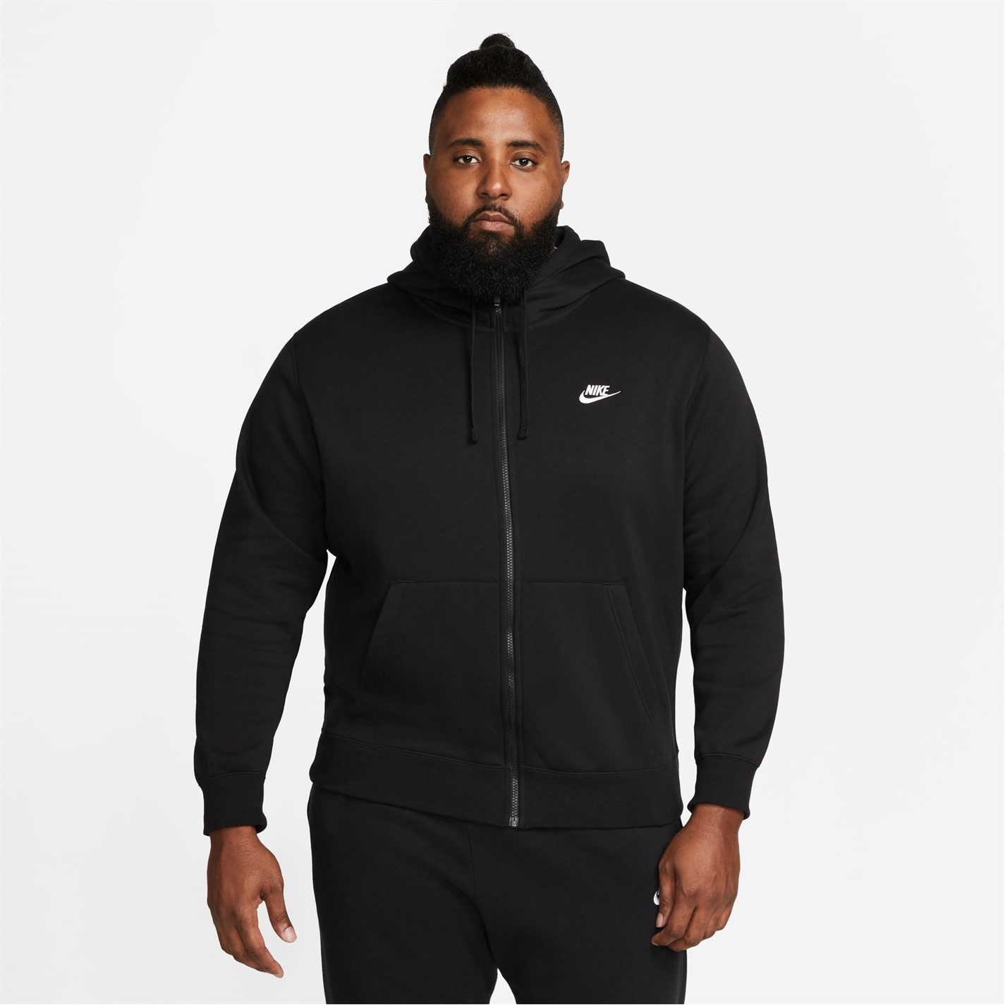 Hanorac Nike Sportswear Club Fleece Full-cu fermoar pentru Barbati negru