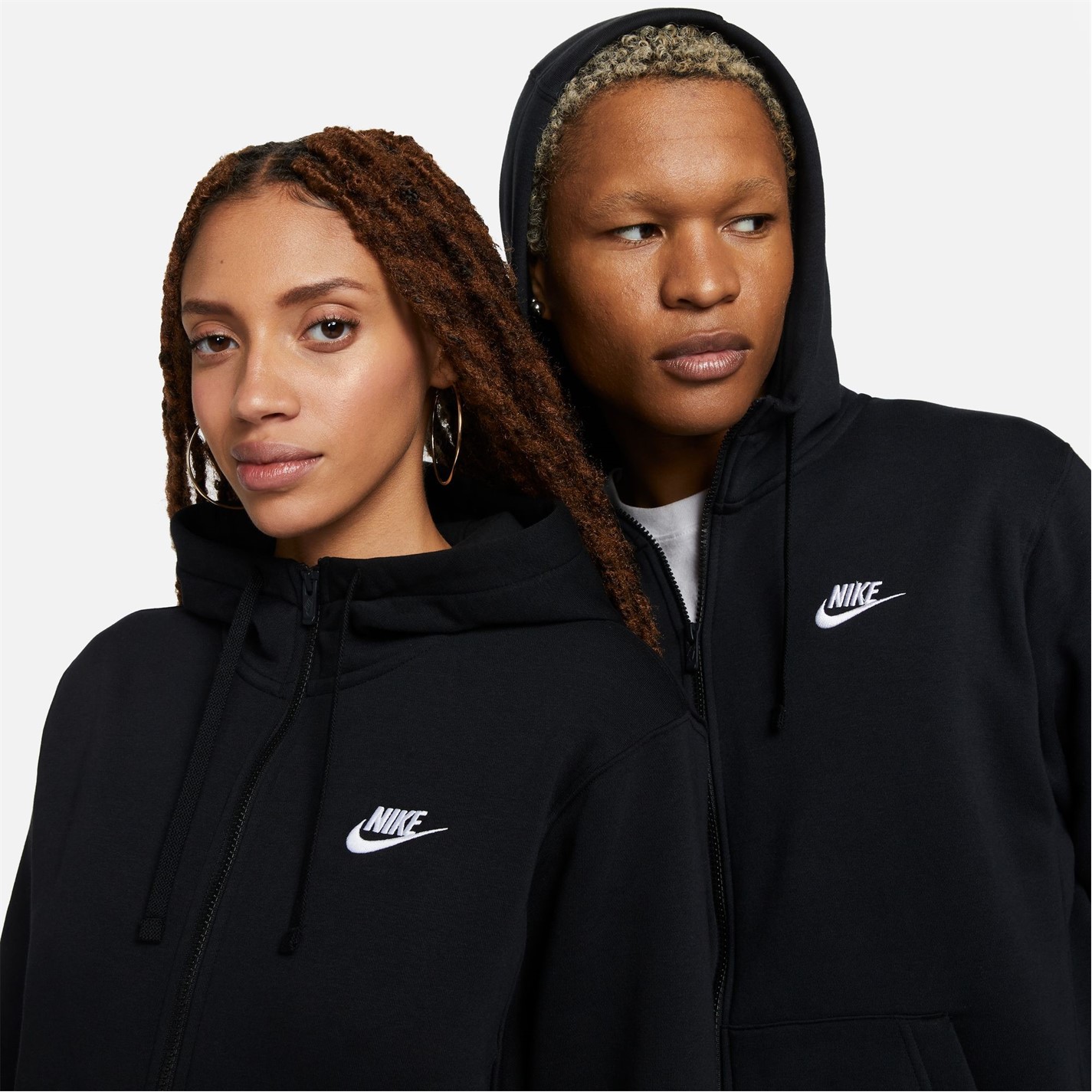 Hanorac Nike Sportswear Club Fleece Full-cu fermoar pentru Barbati negru