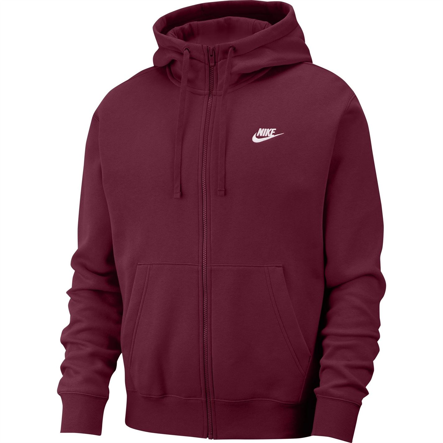 Bluze Hanorac Nike Sportswear Club Full-cu fermoar pentru Barbati rosu burgundy