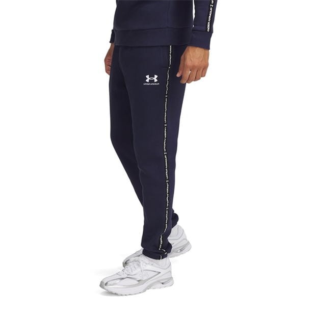 Pantaloni sport fleece conici Under Armour Icon pentru Barbati bleumarin alb