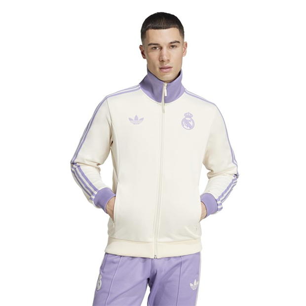 Bluze trening adidas Originals Real Madrid Beckenbauer pentru adulti lila alb