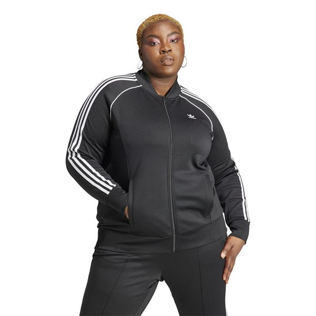 Bluze trening adidas Signature trei cu dungi pentru femei negru