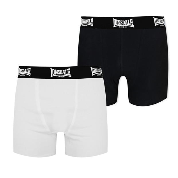 Pantaloni scurti Set 2 Lonsdale Trunk pentru baietei alb negru