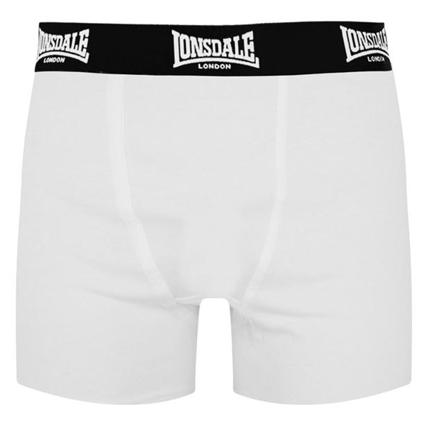 Pantaloni scurti Set 2 Lonsdale Trunk pentru baietei alb negru