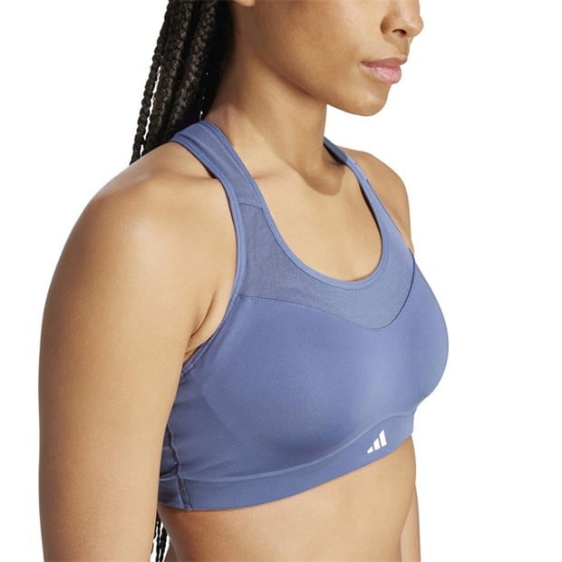 Bustiera fitness adidas Tlrdim Medium Impact Sports pentru femei albastru