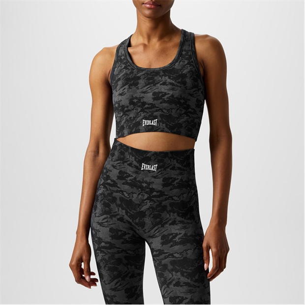 Bustiera sport Everlast Camo spate decoltat pentru femei negru