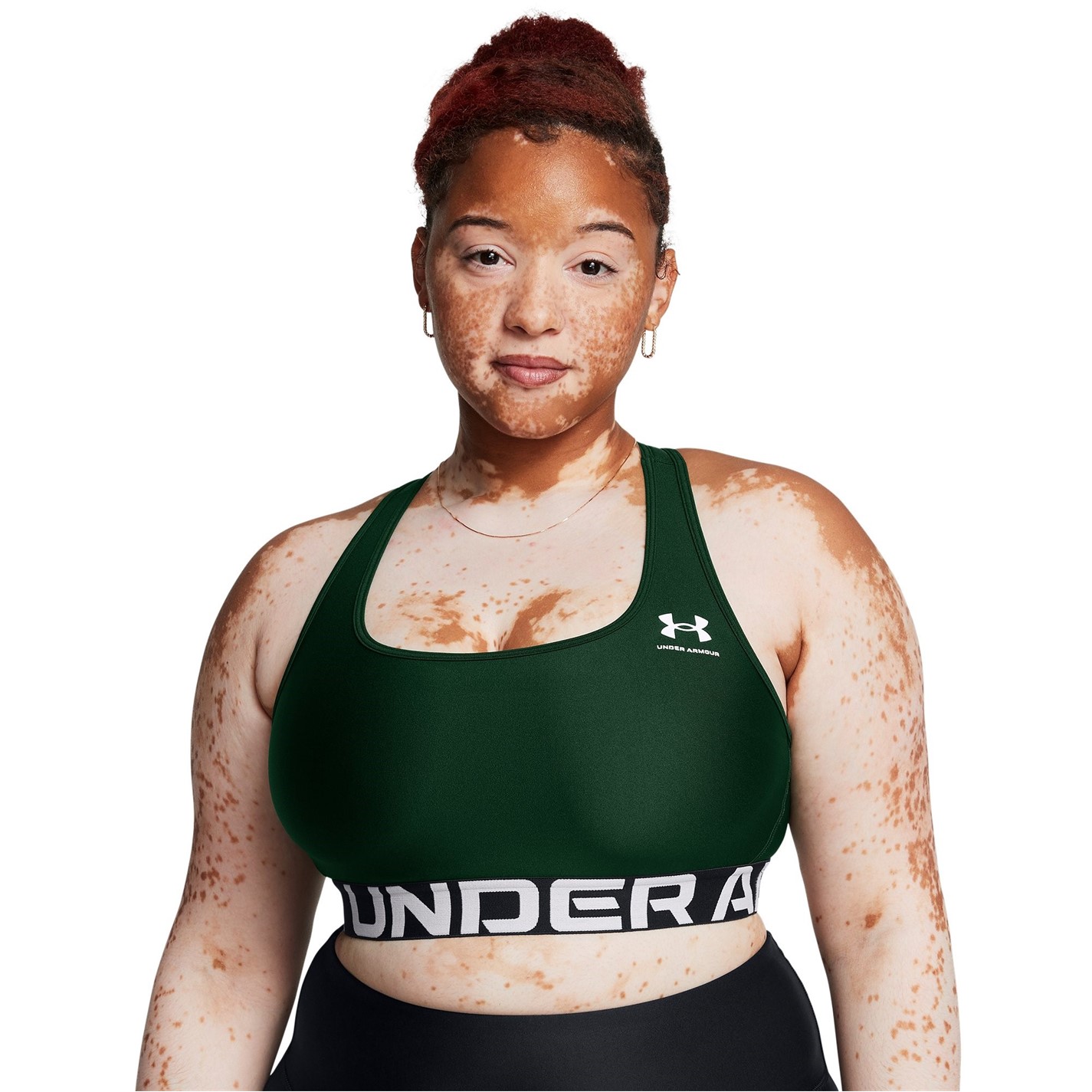 Bustiera sport Under ARMOUR HeatGear® Armour Mid Branded pentru Femei verde