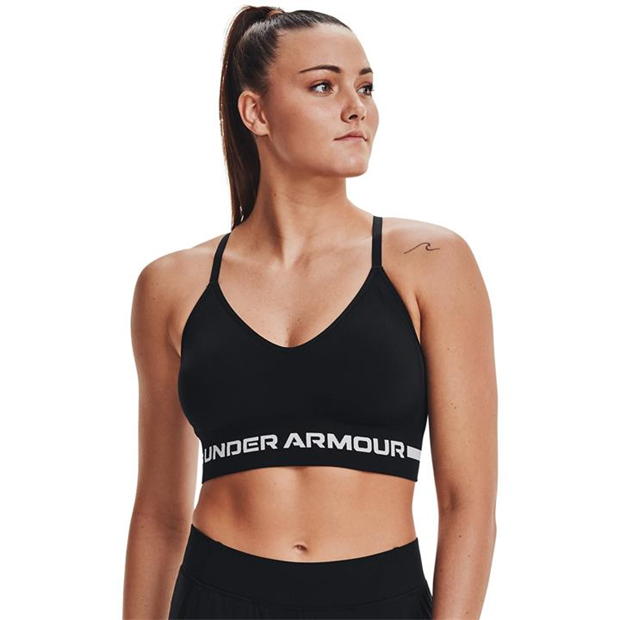 Bustiera sport Under Armour Low Impact Longline negru halo gri