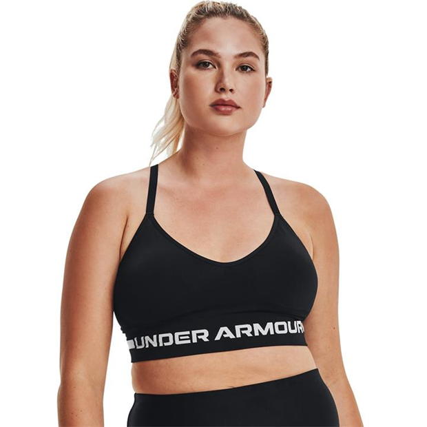 Bustiera sport Under Armour Low Impact Longline negru halo gri