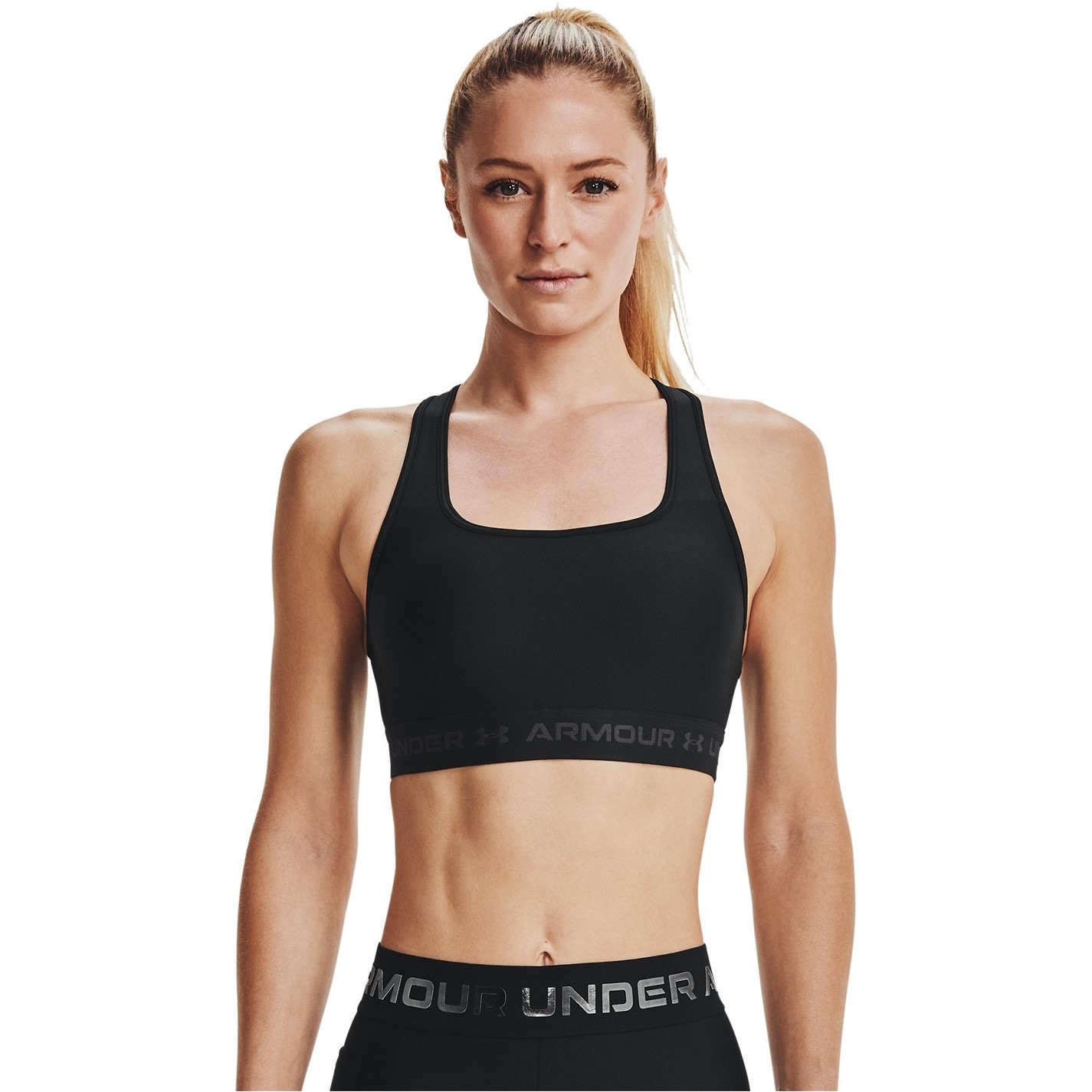 Bustiera sport Under Armour Mid Crossback + pentru femei negru