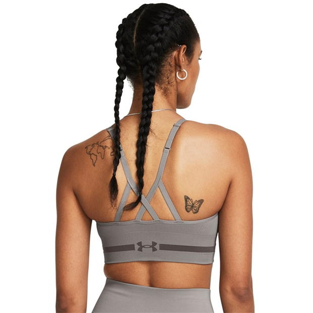 Bustiera sport Under Armour Seamless Low Impact Longline gri