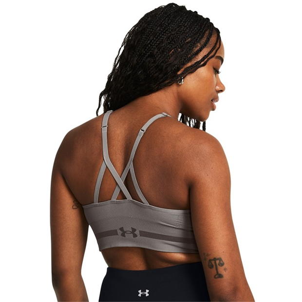 Bustiera sport Under Armour Seamless Low Impact Longline gri