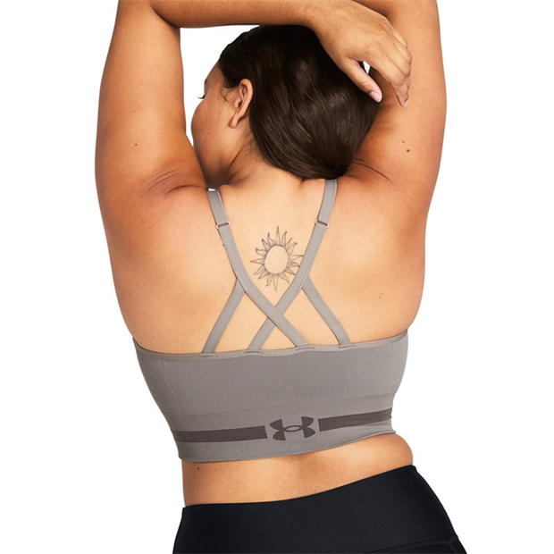 Bustiera sport Under Armour Seamless Low Impact Longline gri