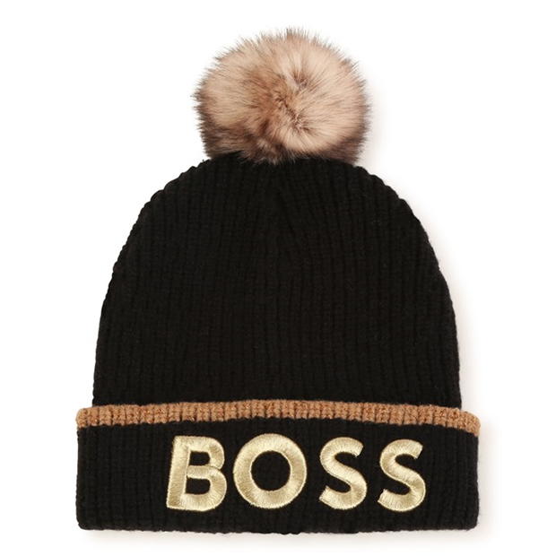 Caciula Beanie Boss Logo pentru copii negru 09b