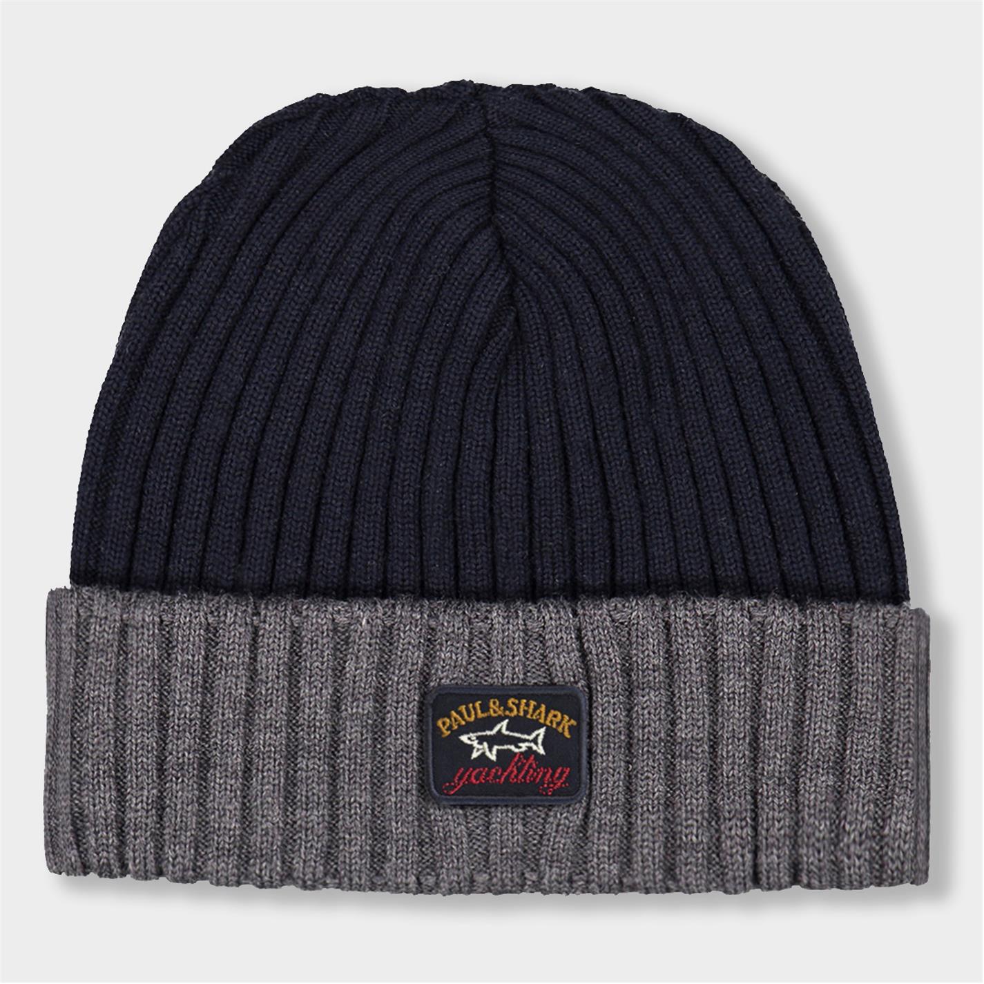 Caciula Beanie Paul And Shark Paul and Shark Bicolour pentru Barbati bleumarin gri