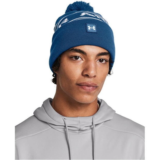 Caciula Beanie Under ARMOUR Ua Halftime Pom Beany Unisex pentru adulti pentru Barbati albastru