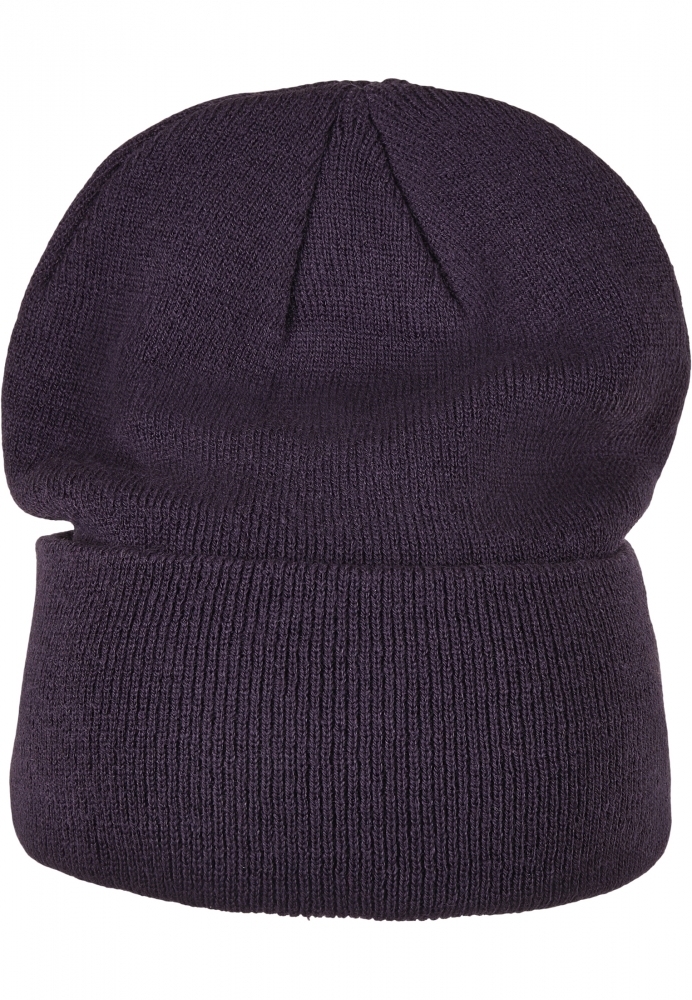 Caciuli beanie cu accesoriu piele mov pruna Urban Classics