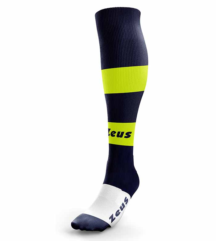 Jambiere fotbal CALZA PARMA Zeus bleumarin galben fosforescent