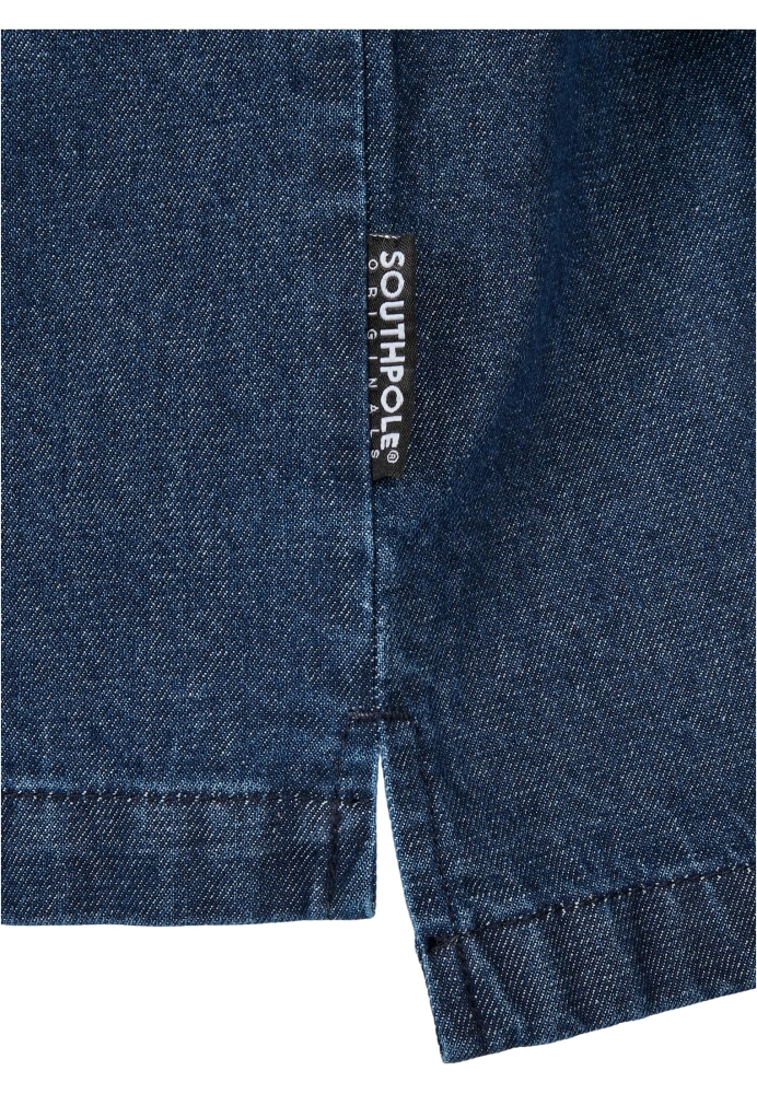 Camasa denim Southpole supradimensionat bleumarin washed