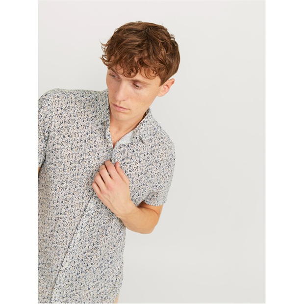 Camasa Jack and Jones Print SS pentru barbati alb